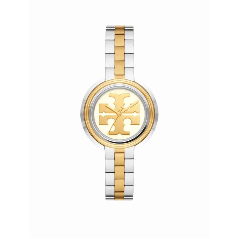 Tory Burch TBW6209 Miller Two Tone Gold Silver Logo Dial Stainless