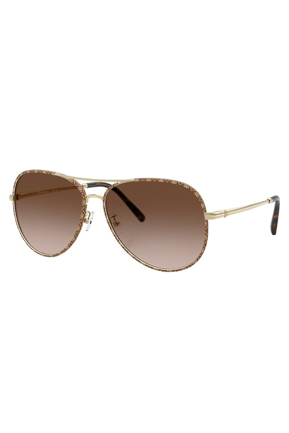 TY 6114 Metal Womens Pilot Sunglasses Light Gold 58mm Adult