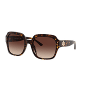 TORY BURCH TY 7143U Plastic Womens Square Sunglasses Dark Tortoise 56mm Adult
