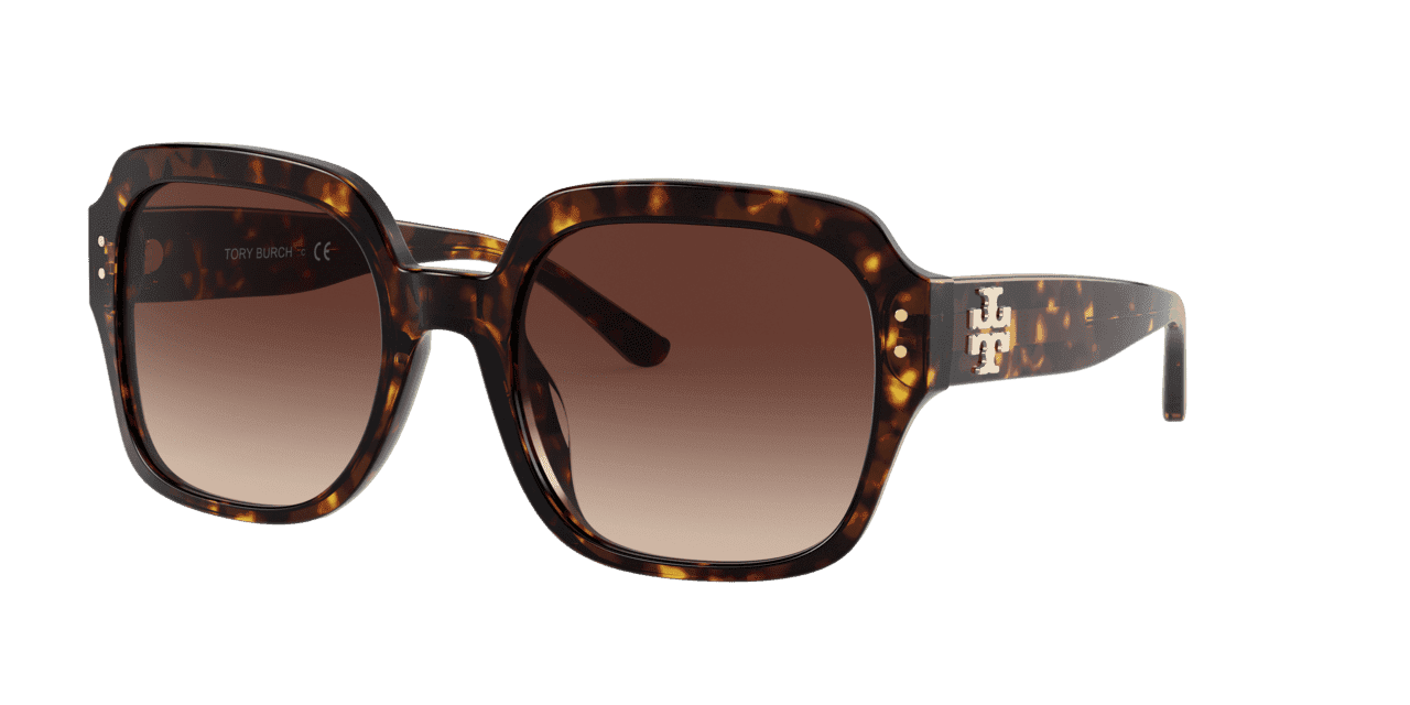 Tory Burch TY 7143U Plastic Womens Square Sunglasses Dark Tortoise 56mm Adult