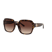 Tory Burch TY 7143U Plastic Womens Square Sunglasses Dark Tortoise 56mm Adult