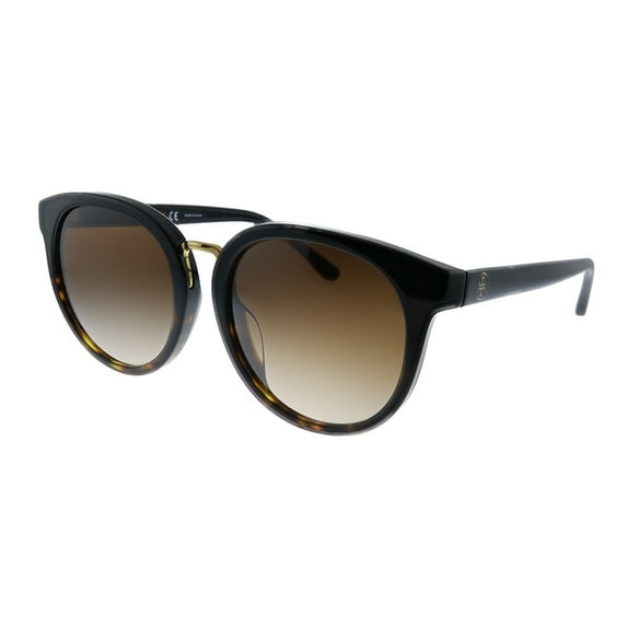 Tory Burch TY 7153U Plastic Womens Round Sunglasses Black Tortoise 53mm Adult