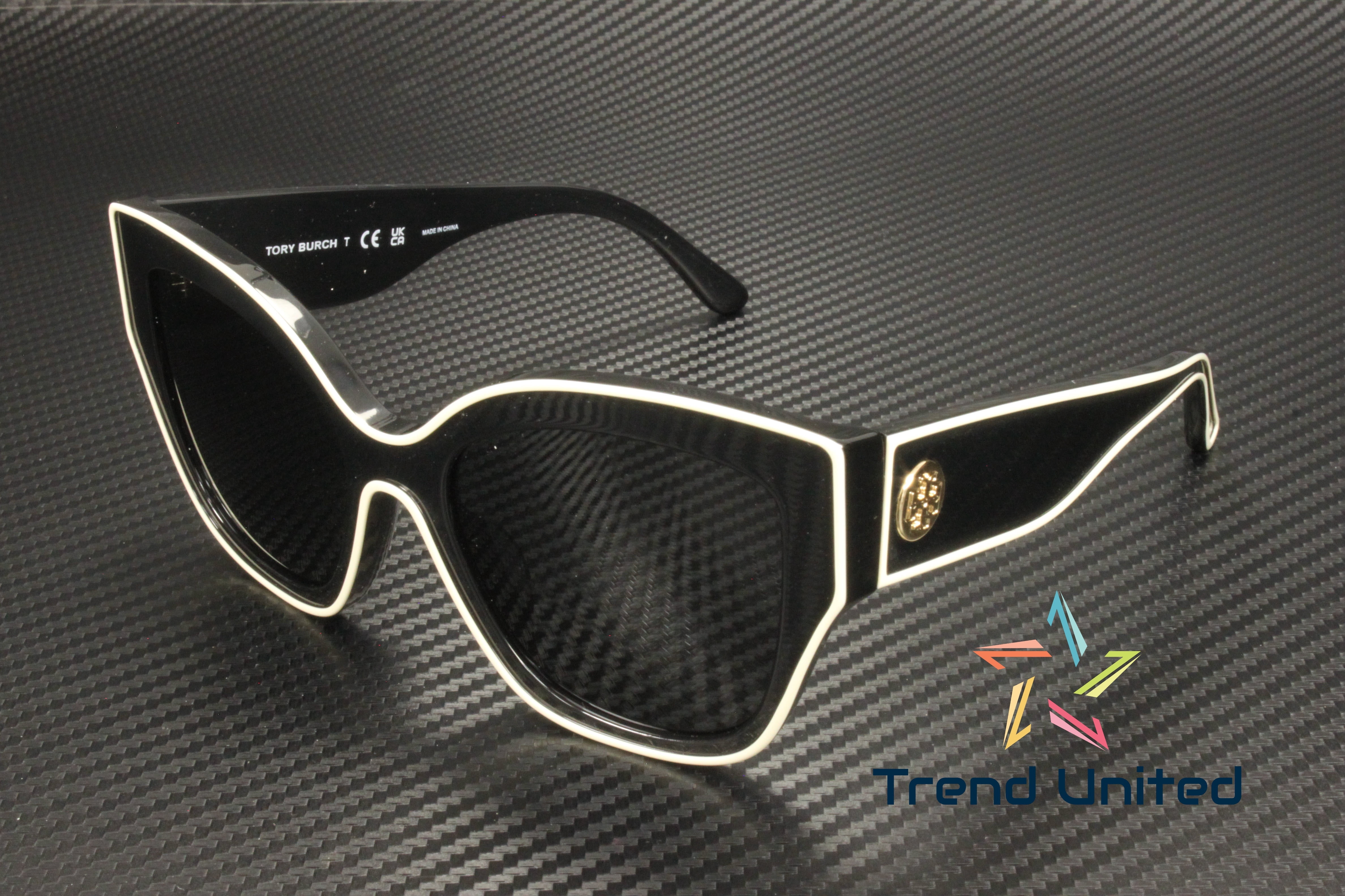 Tory Burch Sunglasses, Black with White Piping New Arrival from Tory Burch ?️ Style: TY7184U color: Black  main image 4