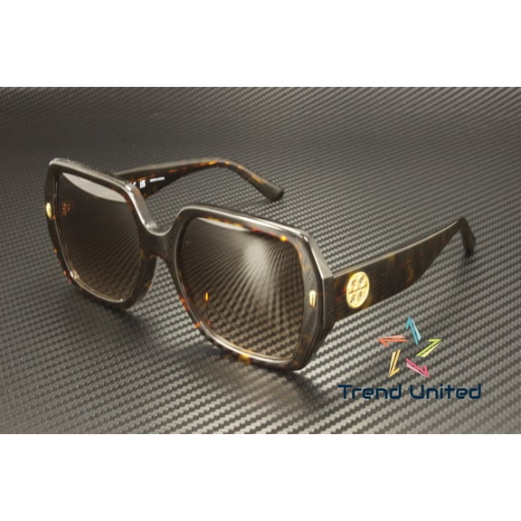 Tory Burch TY 7191U Plastic Womens Square Sunglasses Dark Tortoise 54mm Adult