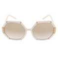 thumbnail image 1 of Tory Burch TY 9072U Plastic Womens Geometric Sunglasses Transparent Beige 58mm Adult, 1 of 2