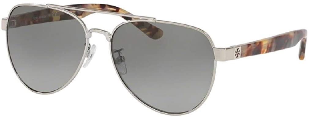 Tory Burch TY6070 327511 57M Shiny Silver Metal/Light Grey  display picture 3