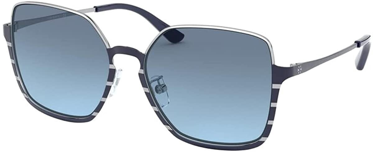 Tory Burch Navy and White Striped Sunglasses Designer Frames Tory Burch Navy Blue Sunglasses Tory Burch  main image 3