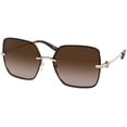 thumbnail image 1 of Tory Burch TY6080 327913 58MM Gold/Dark Brown Gradient Rectangle Sunglasses for Women + BUNDLE With Designer iWear Complimentary Eyewear Kit, 1 of 4