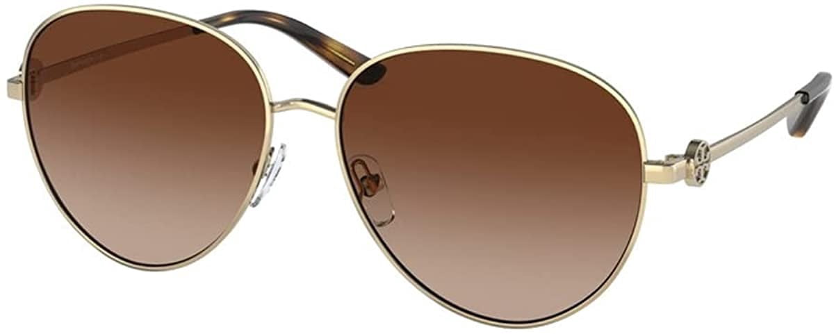 Tory Burch TY6082 327913 56MM Shiny Gold Metal/Dark Brown  display picture 3
