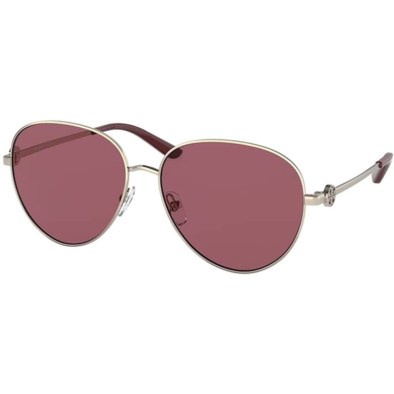 Tory Burch Sunglasses Women\'s Pilot TY6082 329769 Shiny Gold Metal 56mm NEW! Tory Burch Sunglasses Women main image 4