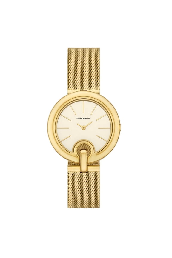 The Pierced Women's Quartz White Dial Gold-Tone Watch TBW7073
