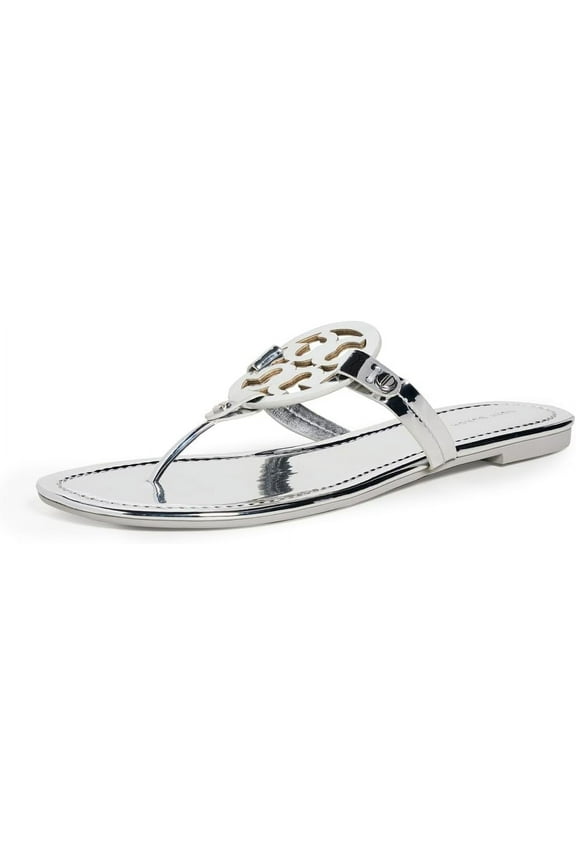 Women's Argento Silver Miller Logo Slides Sandals Shoes