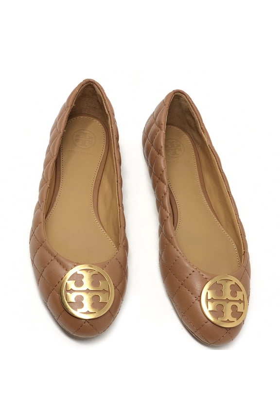 Women's Benton Quilted Ballet Flat (Royal Tan / Gold), Size 6.5