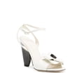 thumbnail image 1 of Tory Burch Women's Black Patent Leather Flower Heeled Sandals, 1 of 5