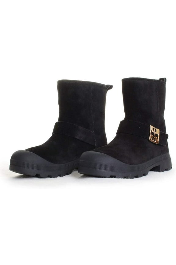 Women's Black Suede Mellow Shearling Boots