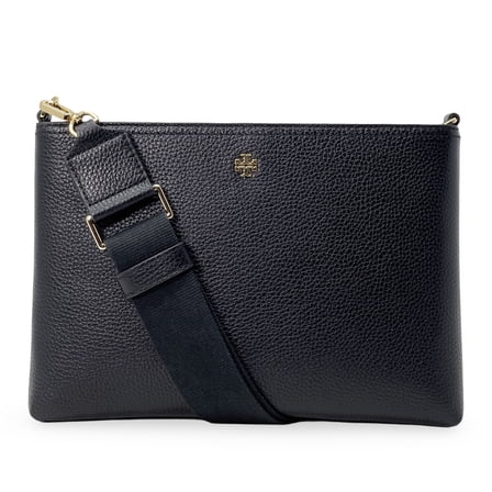 Tory Burch Women's Blake Medium Pebbled Leather Top-Zip Swingpack Crossbody Bag (Black)