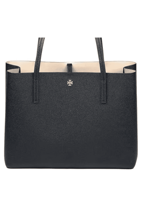 Women's Blake Pebbled Leather Center Zip Tote Purse Black