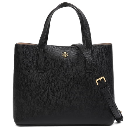 Tory Burch Women's Blake Pebbled Leather Small Tote Bag (Black)