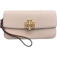 thumbnail image 1 of Tory Burch Women's Britten Pebble Chain Wallet Wristlet Crossbody Bag In Delicate PINK, 1 of 7
