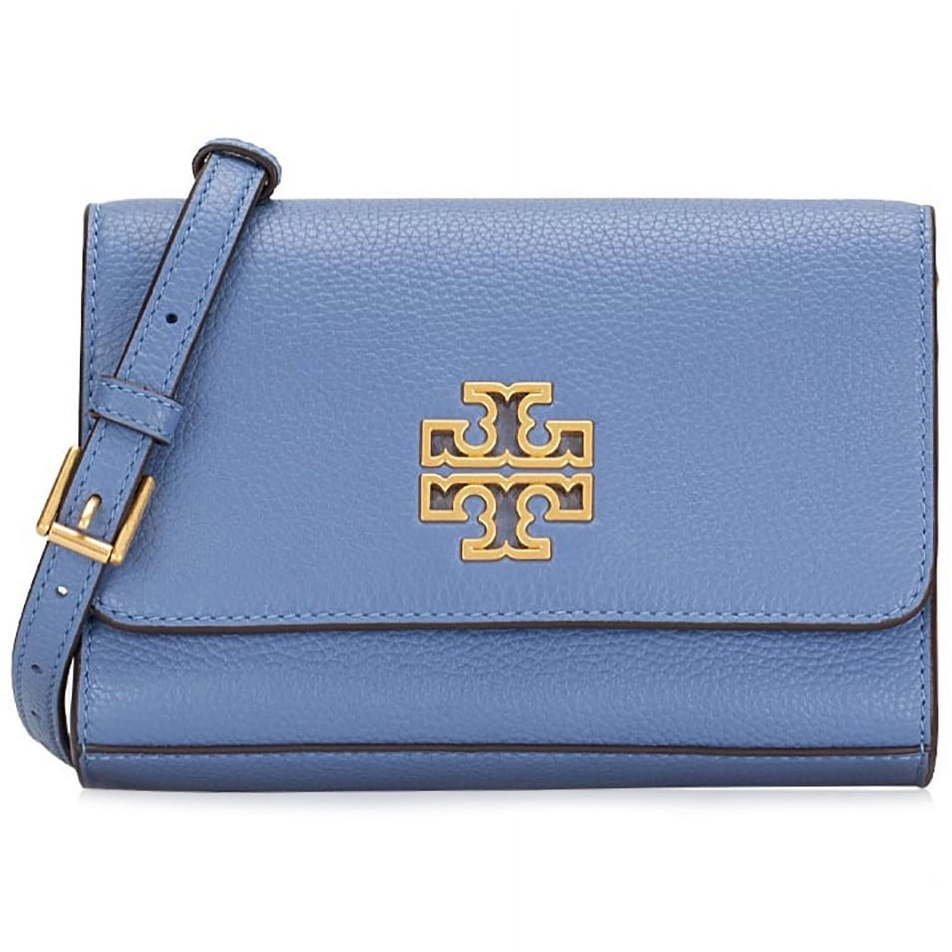 Tory Burch Women s Britten Pebbled Leather Small Combo Crossbody Bag Bluewood