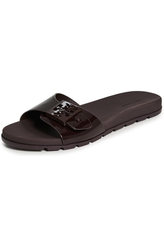 Tory Burch Women's Buckle Slides, Dark Cocoa, 10