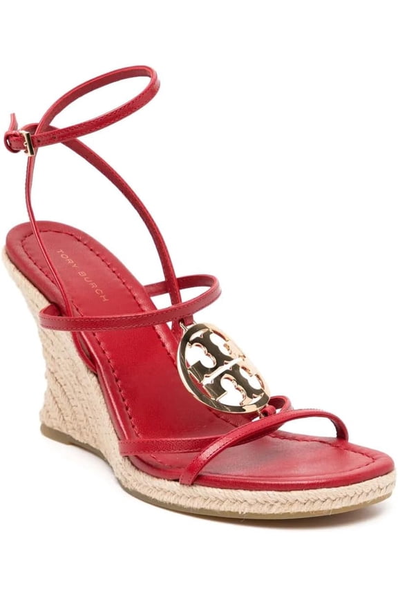 Women's Capri Miller Wedge Espadrille, Tory Red/Gold, 9.5