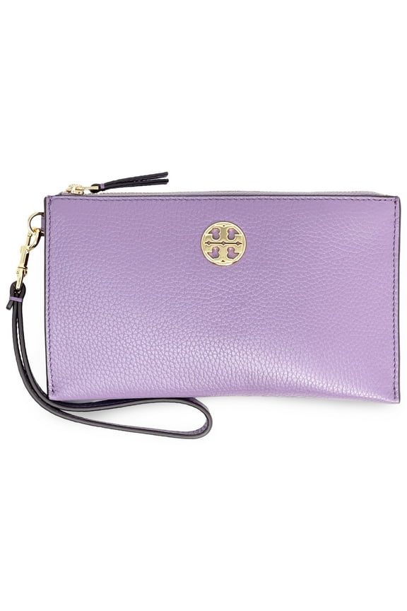 Women's Chelsea Pebbled Leather Top Zip Phone Wallet Wristlet (Allium)