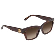 Tory Burch Womens Dark Tortoise Chunky Square w/Gradient Lens TY7167U-172813-53