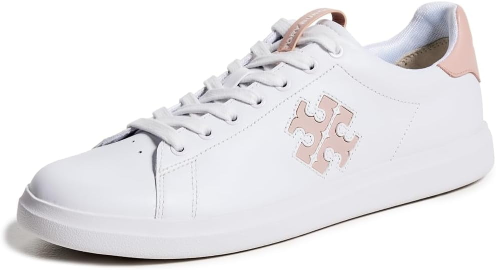 Tory Burch Women's Double T Howell Court Sneakers, Titanium White