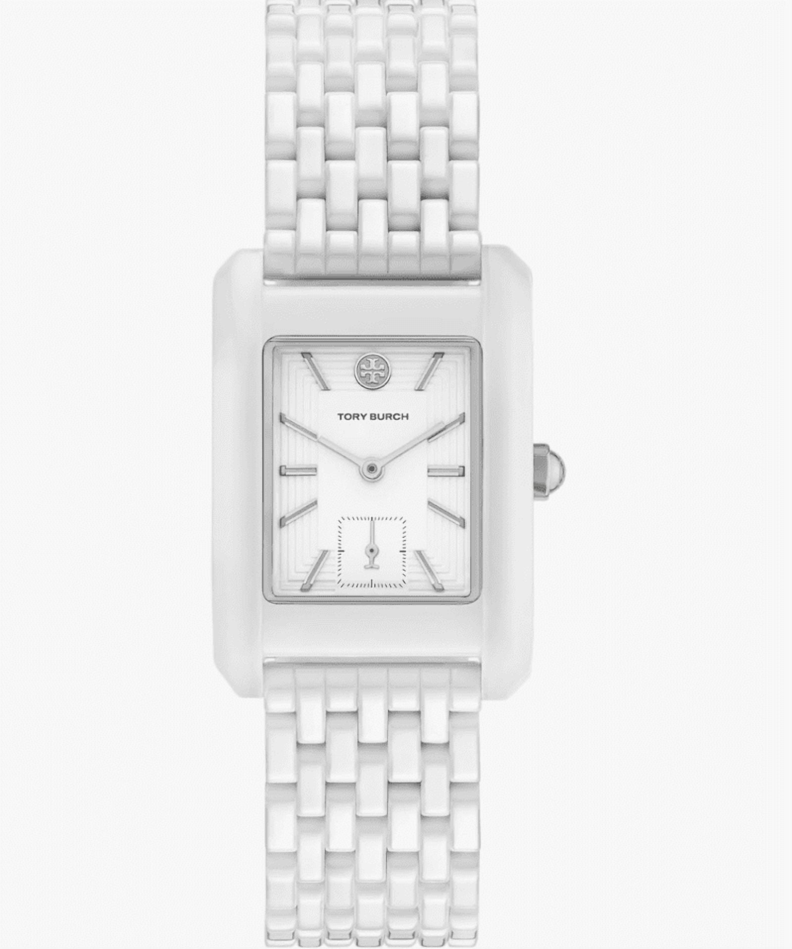 Tory Burch Women's Eleanor Ceramic Case and  Bracelet Watch, TBW1088