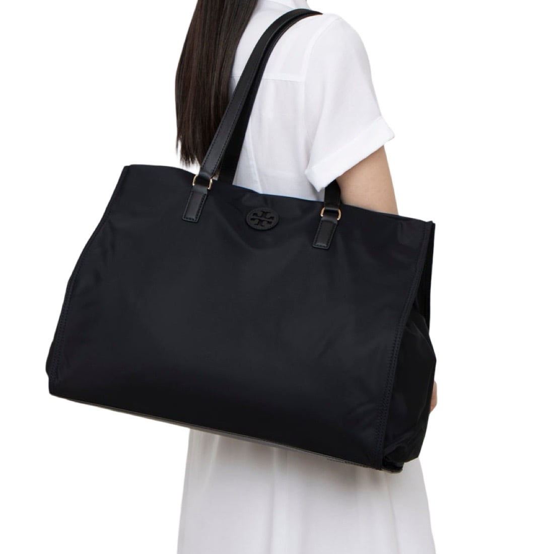 Tory Burch Women's Ella Large Nylon Tote Bag (Black) - Walmart.com