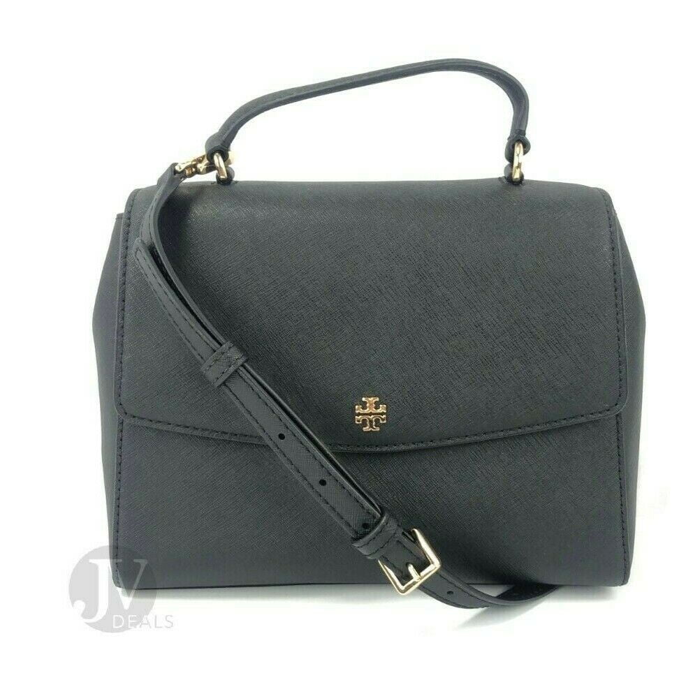 Tory Burch Women's Emerson (63981) Structured Satchel Saffiano Leather  Handbag