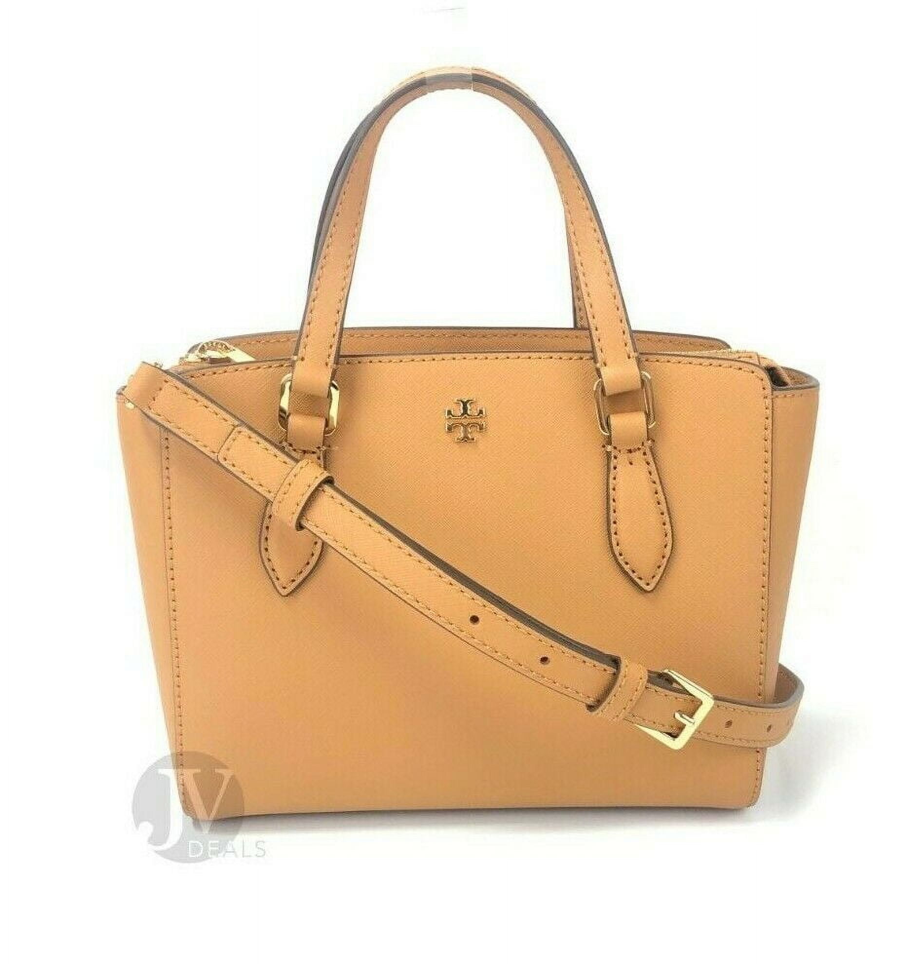 Tory Burch Women s Emerson 64189 Saffiano Leather Mini Top Zip Tote Handbag Walmart