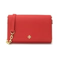 thumbnail image 1 of Tory Burch Women's Emerson Saffiano Leather Chain Wallet Crossbody Bag (Poppy Orange), 1 of 4