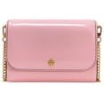 thumbnail image 1 of Tory Burch Women's Emerson Patent Leather Chain Wallet Crossbody Bag (Pink Plie), 1 of 3