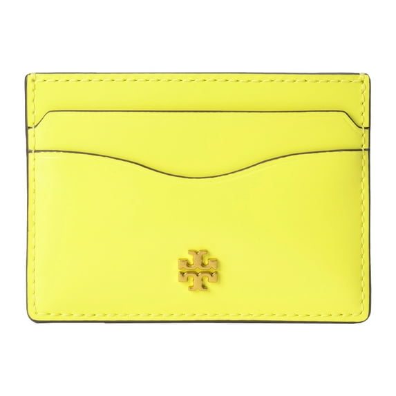 Tory Burch Women's Emerson Patent Leather Slim Card Case (Vintage Lemon)