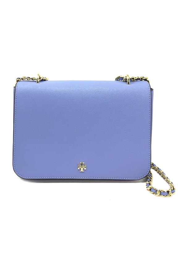 Women's Emerson Saffiano Leather Medium Adjustable Shoulder Bag (Bow Blue)