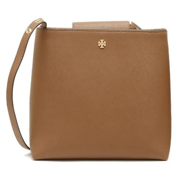 Tory Burch Women's Emerson Saffiano Leather Medium Convertible Bucket Bag (Moose)