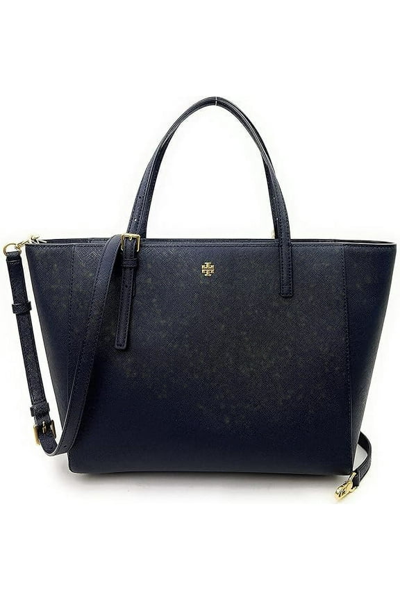 Women's Emerson Small Leather Tote (Tory Navy)