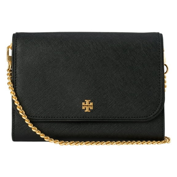Tory Burch Women's Emerson Small Wallet on a Chain Crossbody Bag (Black)