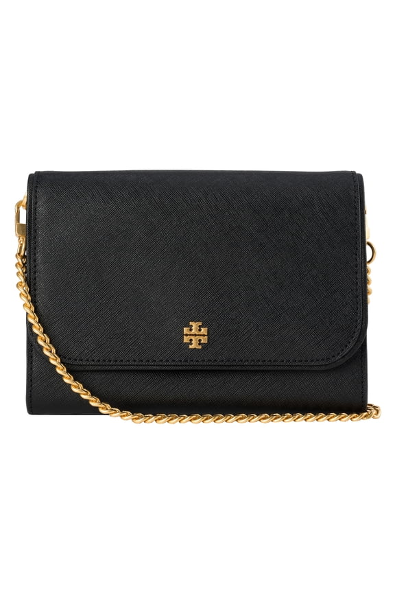 Women's Emerson Small Wallet on a Chain Crossbody Bag (Black)