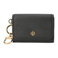 thumbnail image 1 of Tory Burch Women's Emerson Small Saffiano Leather Flap Card Case (Black), 1 of 6
