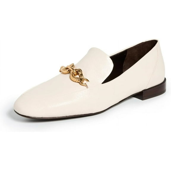 Tory Burch Women's Jessa Classic Loafers, Light Cream/Gold Ivory Shoes