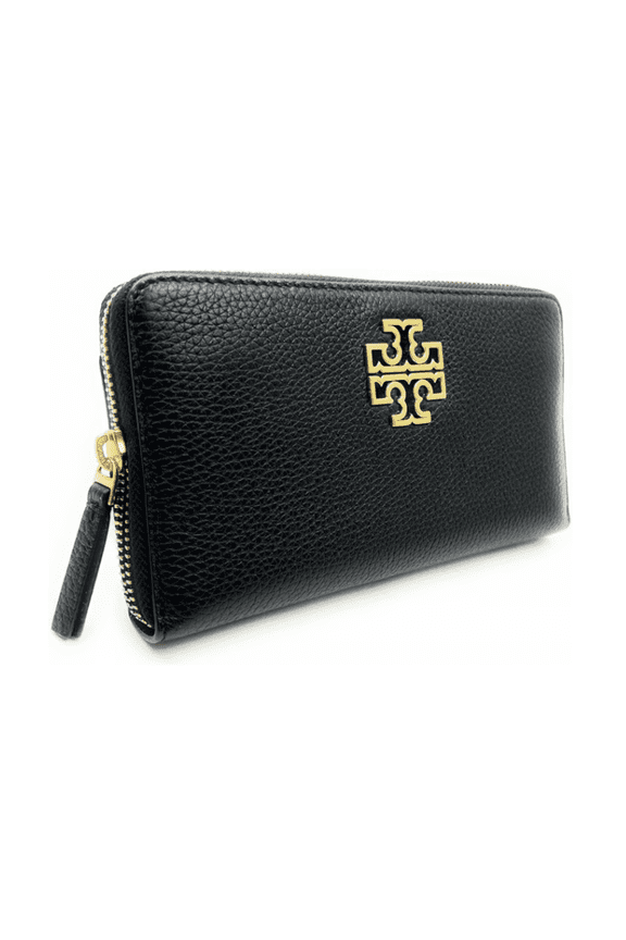 Women's Leather Britten Zip Continental Wallet (Black)