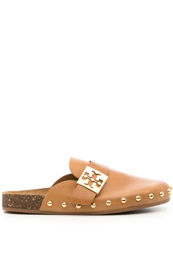 Women's Mellow Stud Mule Caramel Corn/Gold Slides Shoes, 6.5