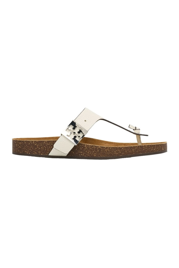 Women's Mellow Thong Leather Sandals Shoes Blanc/Light Oak