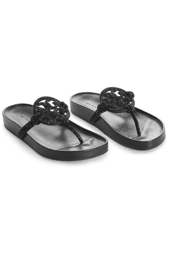 Women's Miller Cloud Knotted Pave Sandals, Perfect Black, 8