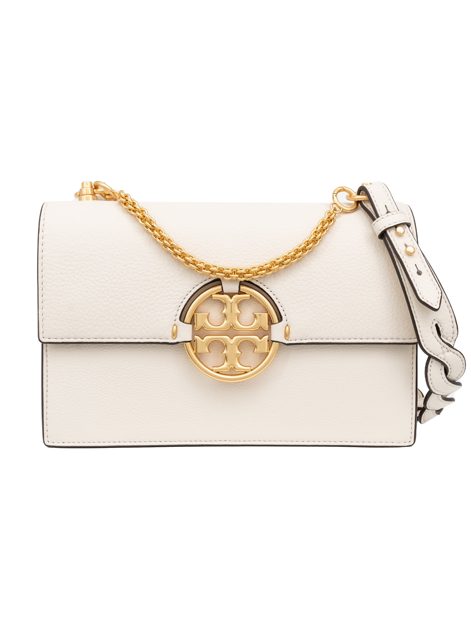 Double T Embroidered Shoulder Bag in Brown - Tory Burch
