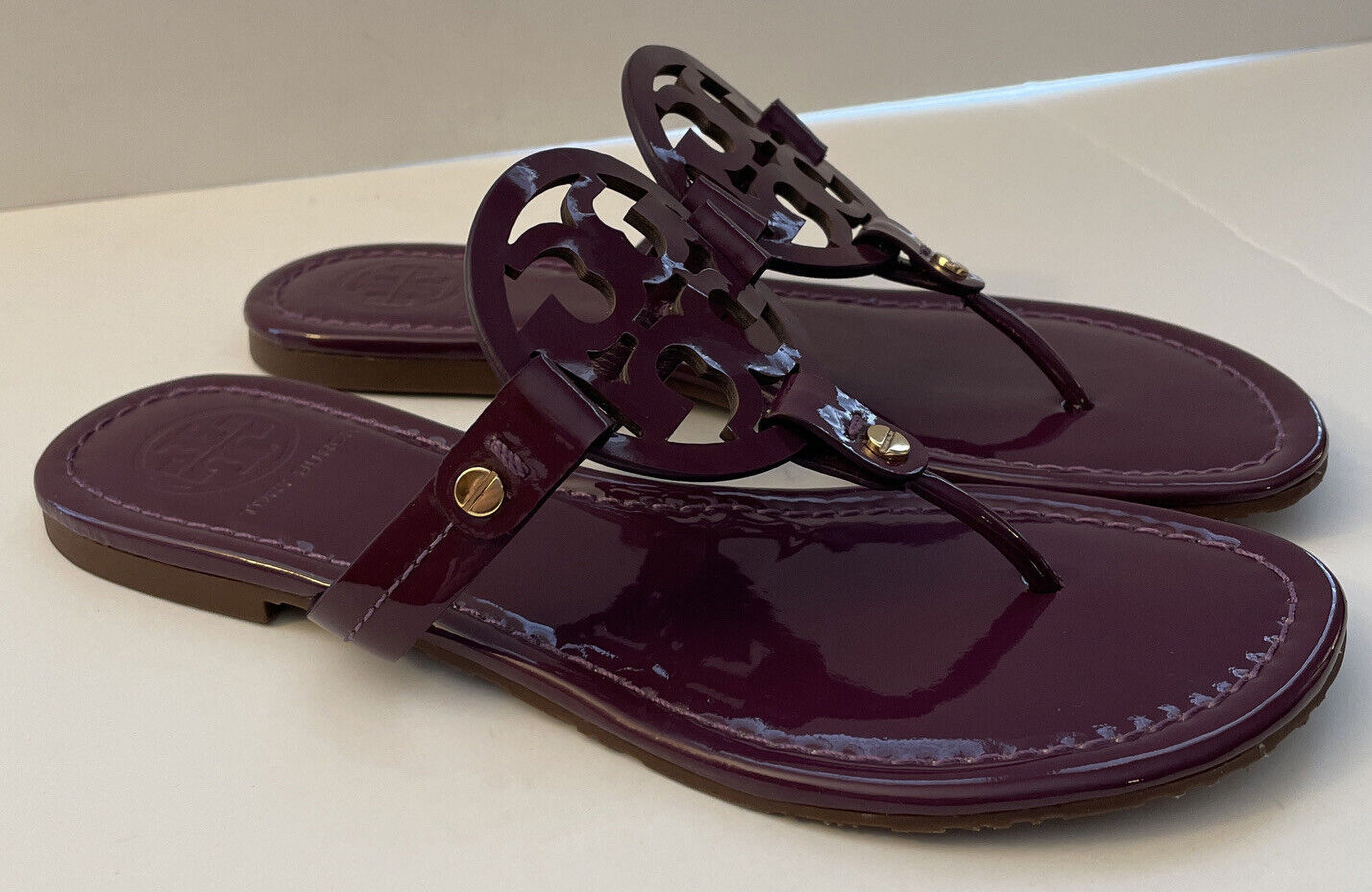 【Tory Burch】MILLER パテント サンダル/ディープパープル Tory Burch Women's Miller Patent Sandal Purple Slides Flip
