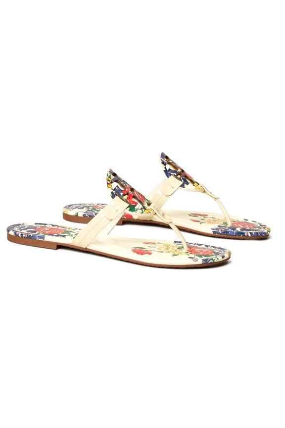 Women's Miller Sandal Printed Patent Leather (Ivory Tea Rose) - Size 8